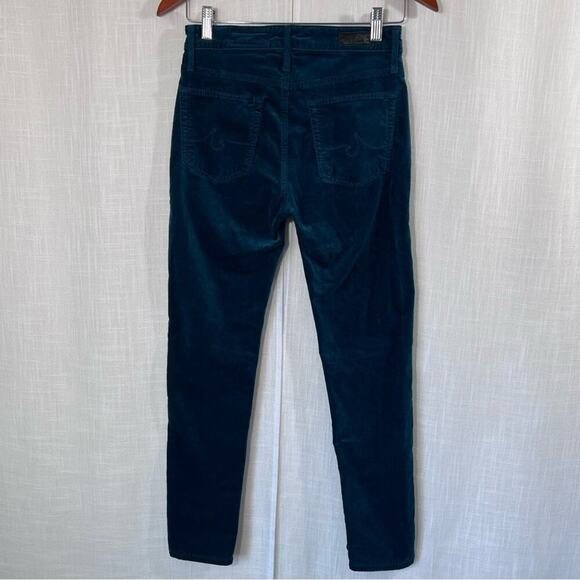 Anthropologie x AG Velvet Teal High Rise Slim Straight Stevie Ankle Pants Sz 26 - Picture 11 of 16
